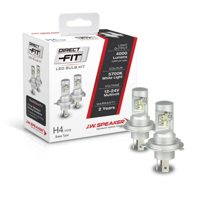 H4 LED globes direct fit 5700K 12/24V 3600 Lm J.W. Speaker